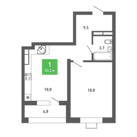 53,2 м², 1-комнатная квартира 6 292 252 ₽ - изображение 5