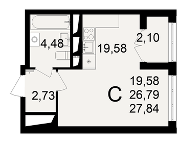 27,8 м², квартира-студия 3 368 640 ₽ - изображение 8