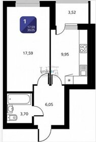 Квартира 40,8 м², 1-комнатная - изображение 1