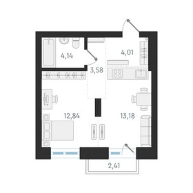 31 м², квартира-студия 5 500 000 ₽ - изображение 72