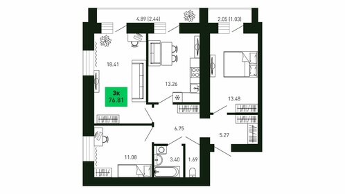 71,1 м², 3-комнатная квартира 5 372 136 ₽ - изображение 32