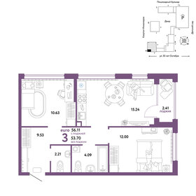55,9 м², 3-комнатная квартира 8 590 000 ₽ - изображение 24