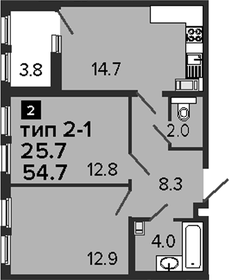 22,4 м², квартира-студия 4 800 000 ₽ - изображение 32