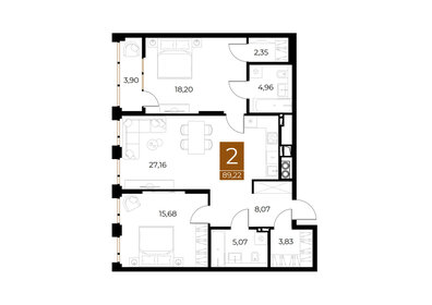 75,8 м², квартира-студия 21 634 200 ₽ - изображение 55