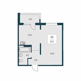 Квартира 40,7 м², 1-комнатная - изображение 1