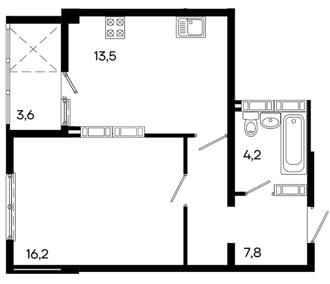 45,3 м², 1-комнатная квартира 8 154 000 ₽ - изображение 15