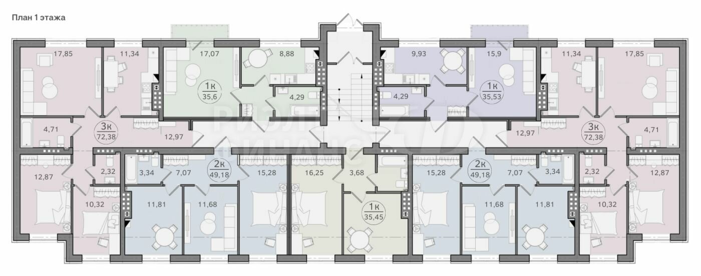 72,4 м², 3-комнатная квартира 6 369 440 ₽ - изображение 1