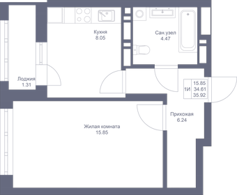 35,9 м², 1-комнатная квартира 8 692 640 ₽ - изображение 43