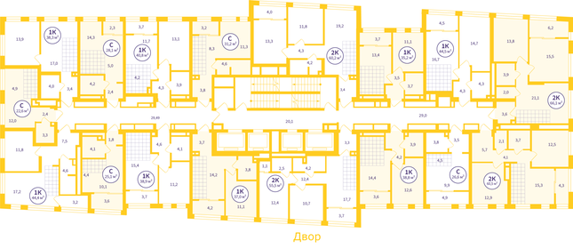 56,4 м², 2-комнатная квартира 9 300 000 ₽ - изображение 105