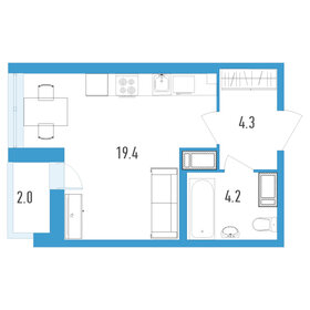 27,9 м², квартира-студия 6 200 000 ₽ - изображение 59