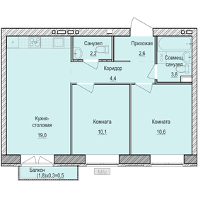 40 м², 2-комнатная квартира 1 150 000 ₽ - изображение 81