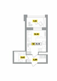 Квартира 21,1 м², студия - изображение 1