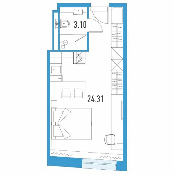 27,4 м², апартаменты-студия 6 852 500 ₽ - изображение 50