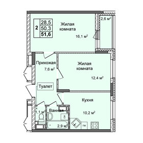 53,3 м², 2-комнатная квартира 8 954 400 ₽ - изображение 20