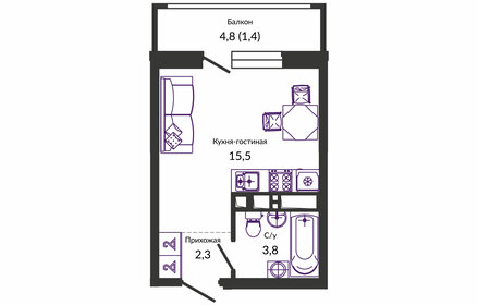 21,8 м², квартира-студия 4 200 000 ₽ - изображение 41