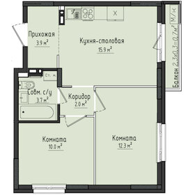 39,1 м², 2-комнатная квартира 3 750 000 ₽ - изображение 42