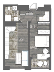 Квартира 52,7 м², 1-комнатная - изображение 1