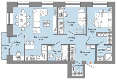 77 м², 3-комнатная квартира 10 071 446 ₽ - изображение 33