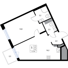 Квартира 39,6 м², 2-комнатная - изображение 2