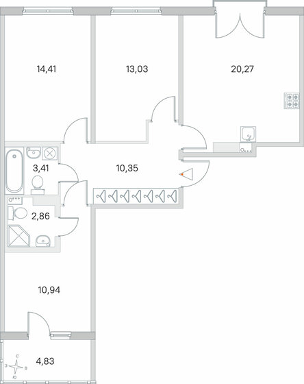 77,7 м², 3-комнатная квартира 15 580 890 ₽ - изображение 38