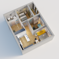 Квартира 61,6 м², студия - изображение 5