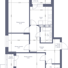 Квартира 75,3 м², 3-комнатная - изображение 3