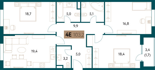 158 м², 4-комнатная квартира 49 000 000 ₽ - изображение 75