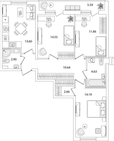 73 м², 3-комнатная квартира 15 585 144 ₽ - изображение 28