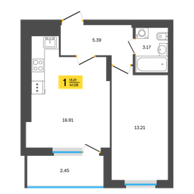 33,5 м², 1-комнатная квартира 4 150 000 ₽ - изображение 7