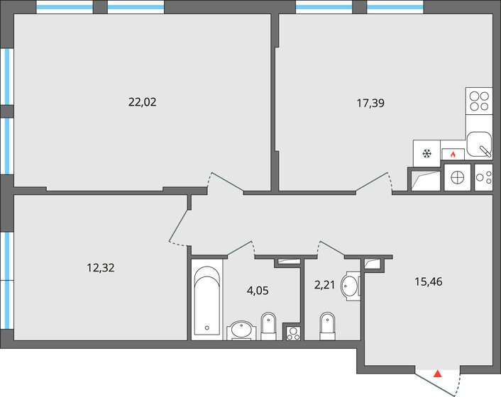 73,5 м², 3-комнатная квартира 6 790 000 ₽ - изображение 1