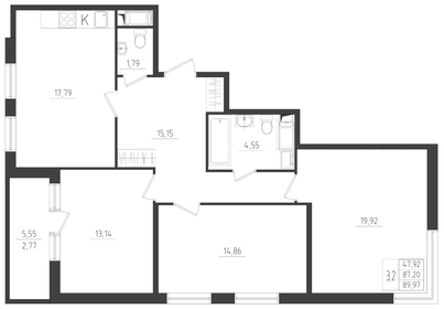 105,5 м², 4-комнатная квартира 15 000 000 ₽ - изображение 76