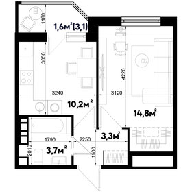 34 м², 1-комнатная квартира 6 086 000 ₽ - изображение 11