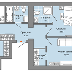 Квартира 76 м², 3-комнатная - изображение 2