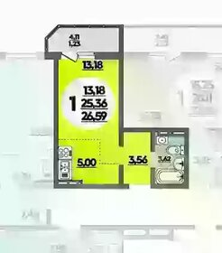 Квартира 26,6 м², студия - изображение 1