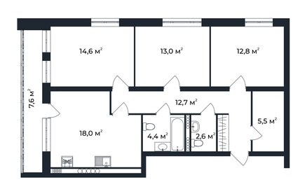 89,5 м², 3-комнатная квартира 11 300 000 ₽ - изображение 38