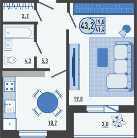 62 м², 2-комнатная квартира 8 060 000 ₽ - изображение 13