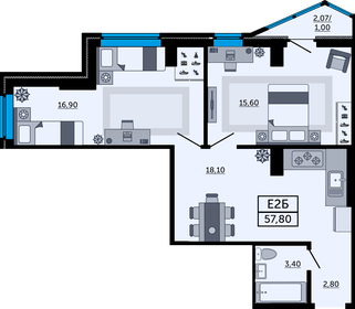 78,6 м², 2-комнатная квартира 10 300 000 ₽ - изображение 22