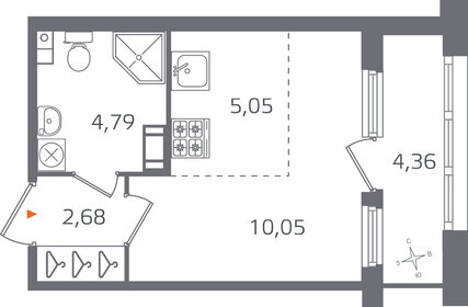 Квартира 24,8 м², студия - изображение 1