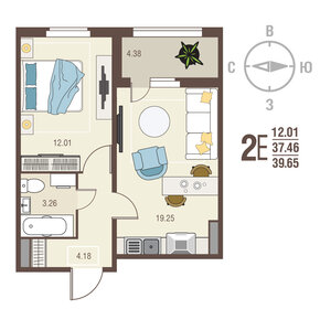 51 м², 2-комнатная квартира 7 478 275 ₽ - изображение 14