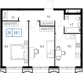 58,8 м², 2-комнатная квартира 21 595 292 ₽ - изображение 79