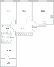 Квартира 77,7 м², 3-комнатная - изображение 1