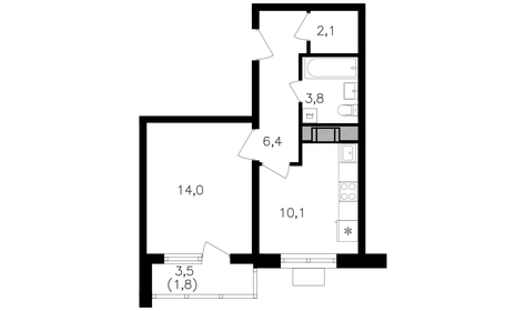 40 м², 1-комнатные апартаменты 18 000 000 ₽ - изображение 128