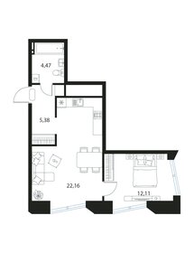 46,6 м², 1-комнатная квартира 8 006 600 ₽ - изображение 35