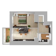 Квартира 43,3 м², 1-комнатная - изображение 3