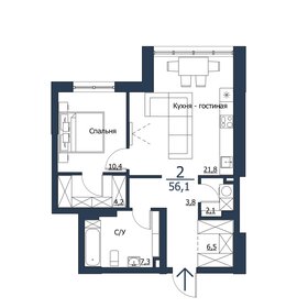 55,4 м², 2-комнатная квартира 9 150 000 ₽ - изображение 55