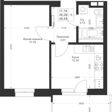 Квартира 38,8 м², 1-комнатная - изображение 2