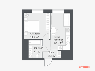 32,3 м², 1-комнатная квартира 4 680 000 ₽ - изображение 20