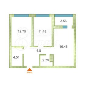 Квартира 58 м², 2-комнатная - изображение 1