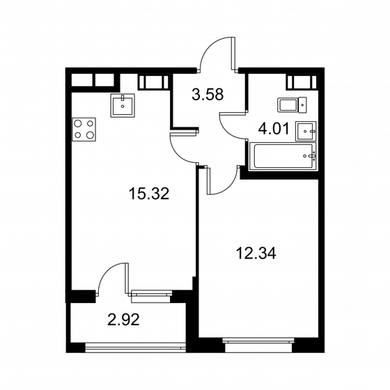 36,7 м², 1-комнатная квартира 5 763 470 ₽ - изображение 1