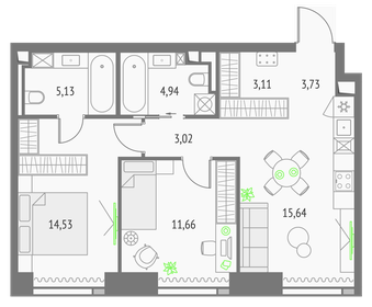 61,7 м², 2-комнатная квартира 26 717 436 ₽ - изображение 12